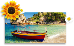 Idee foto su tela panorama_esempio barca con fiori